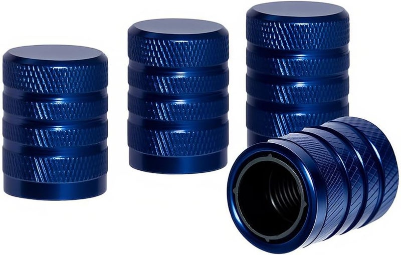 SYSDTTD 4-Piece Anodized Aluminum-Plastic Composite Tire Valve Stem Caps with Integrated Plastic Sleeve,Corrosion-Resistant and Universal Fit,Suitable for Cars, Trucks, and Motorcycles (Blue) - Image 1